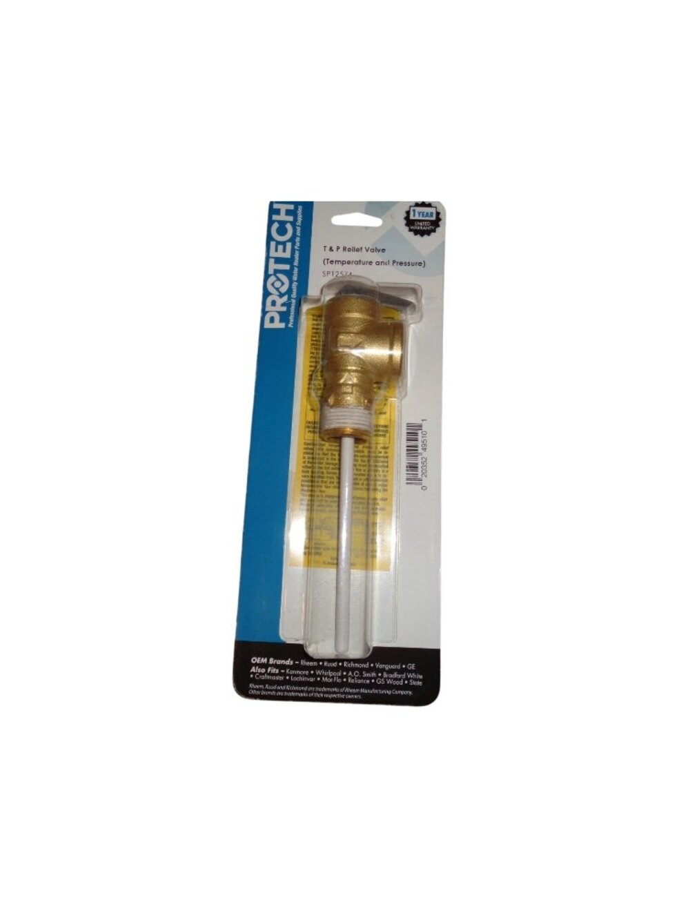 Protech Relief Valve SP12574 Water Heater Temperature & Pressure New